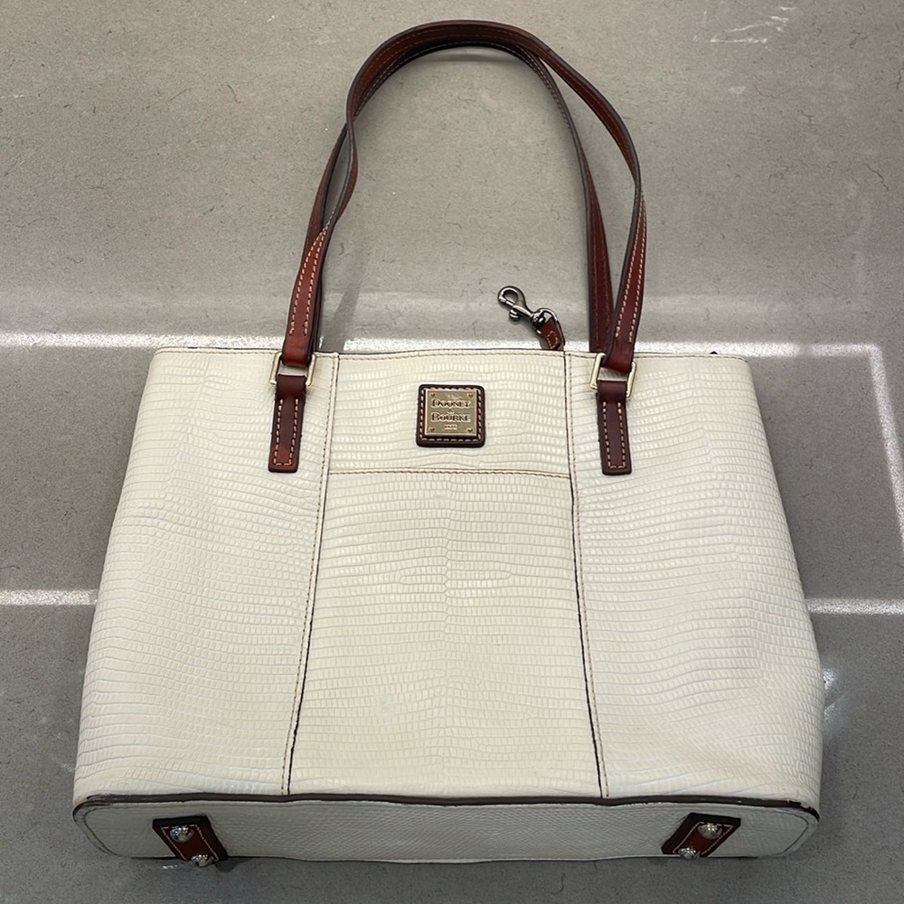 Dooney & Bourke Lexington Cream and Brown Shoulder Bag